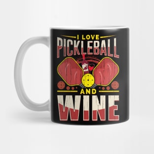 I love Pickleball and Wine Pickle-Ball Gift Mug